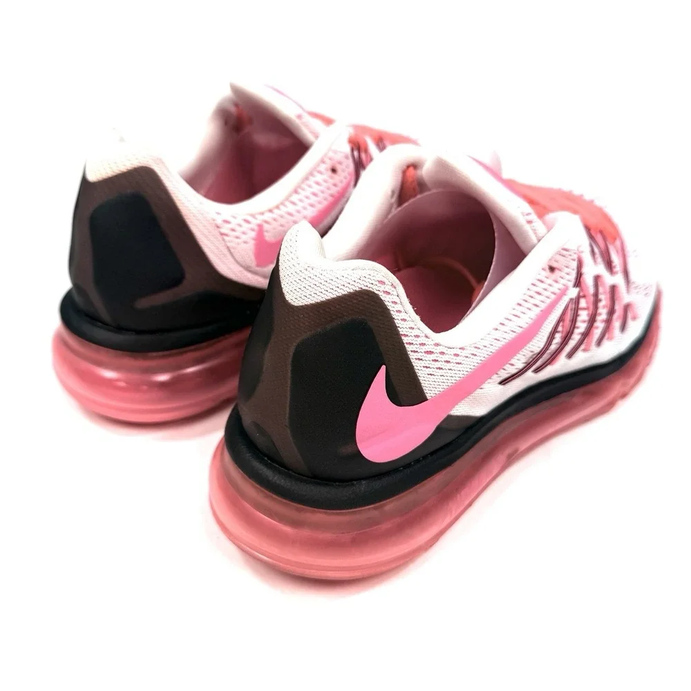 Nike Air Max 2015 Womens 10 White Pink Pow Black Running Shoes 698903-106